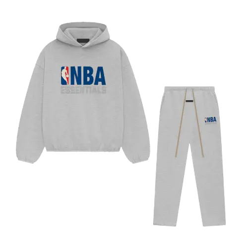 Fear of God Essentials NBA Light Heather Full Set — ensemble gris chiné collaboration NBA