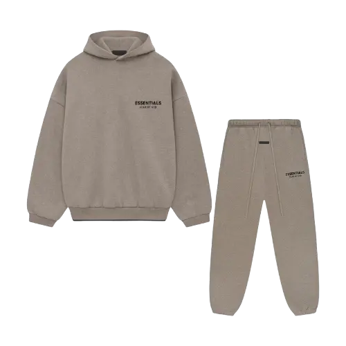 Fear of God Essentials FW24 Heather Grey Full Set — ensemble gris chiné FW24