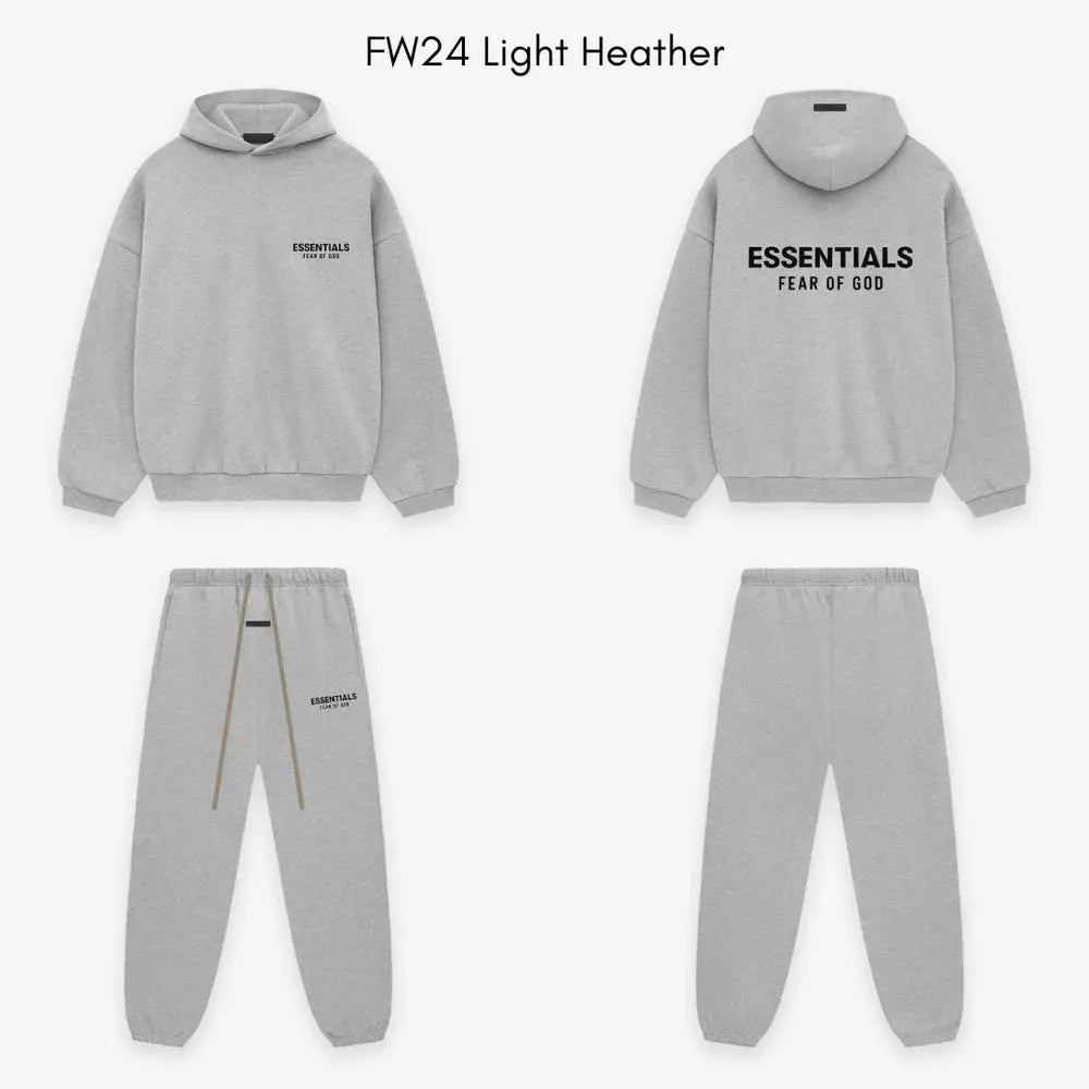 Fear of God Essentials FW24 Light Heather — détail broderie Essentials