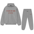 Fear of God Essentials FW24 Dark Heather State — hoodie jogging gris foncé chiné