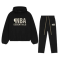 Fear of God Essentials NBA Black Grey Full Set — collaboration NBA hoodie jogging