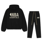 Fear of God Essentials NBA Black Grey Full Set — collaboration NBA hoodie jogging