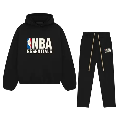 Fear of God Essentials NBA Black White Full Set — collaboration NBA set complet