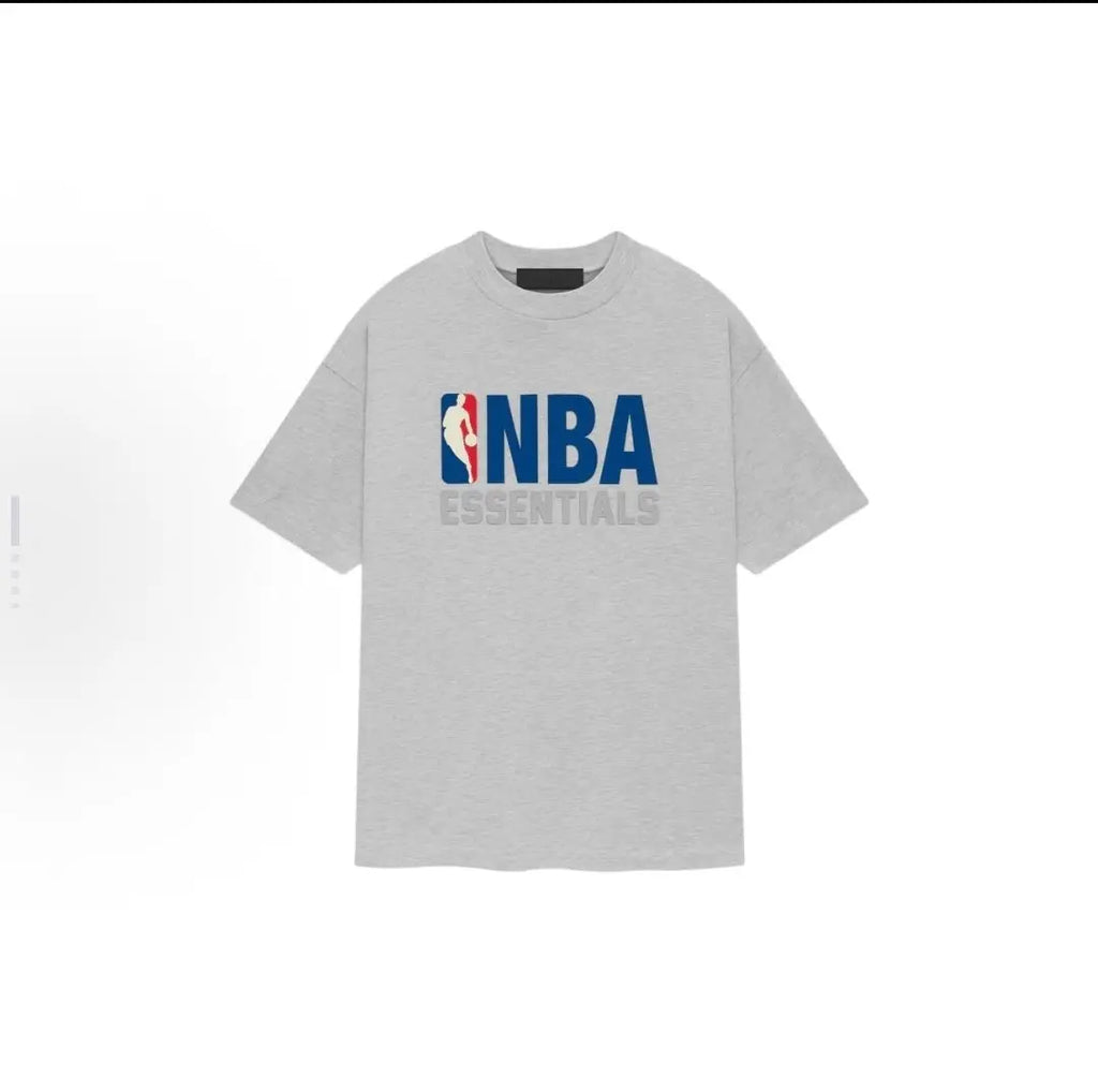 T-shirt Fear of God Essentials NBA Light Heather — vue face gris chiné