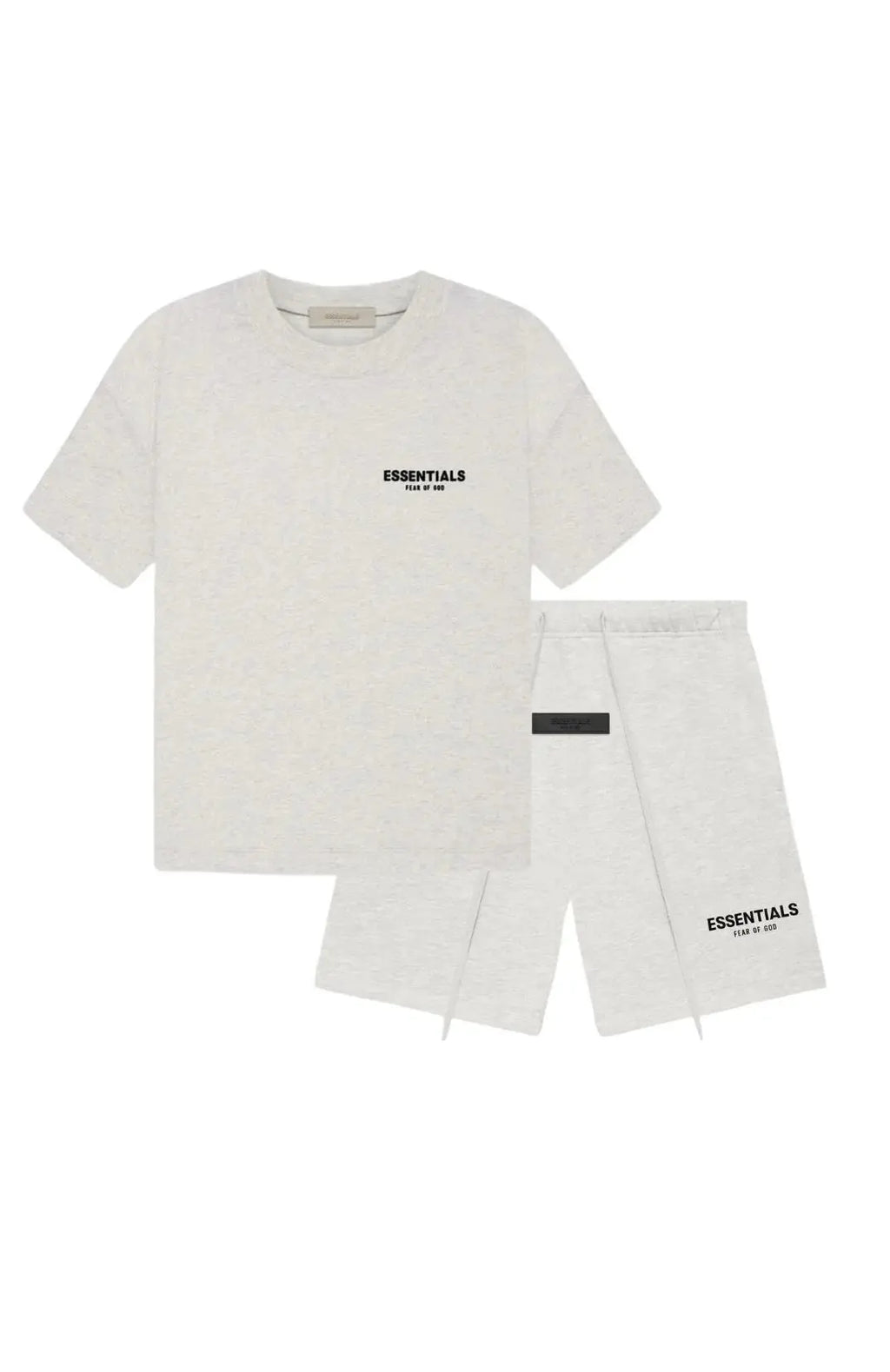 Fear of God Essentials Light Oatmeal Summer Set — ensemble t-shirt short beige clair