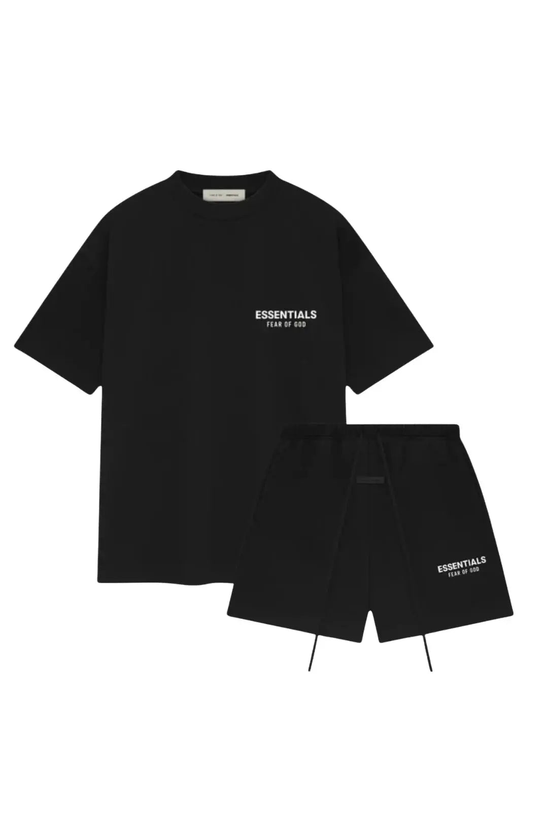 Fear of God Essentials SS25 Jet Black Summer Set — ensemble t-shirt short noir intense